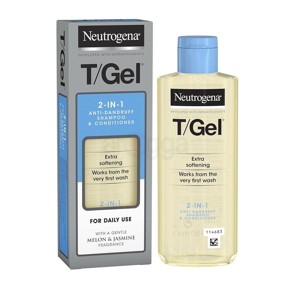 Neutrogena T/Gel 2 in 1 Anti Dandruff Shampoo and Conditioner with Melon and Jasmine Fragrance for Daily Use  