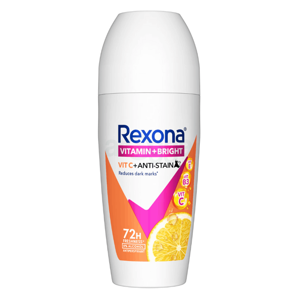Rexona Vitamin + Bright Vit C+ Anti-Stain Reduces Dark  Marks Roll-On 45ml  