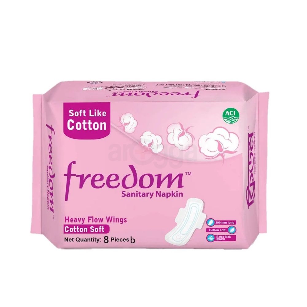 Buy Freedom Sanitary Napkin Heavy Flow 16 Pads Get Heavy Flow Wings Cotton Soft 8Pads Free  