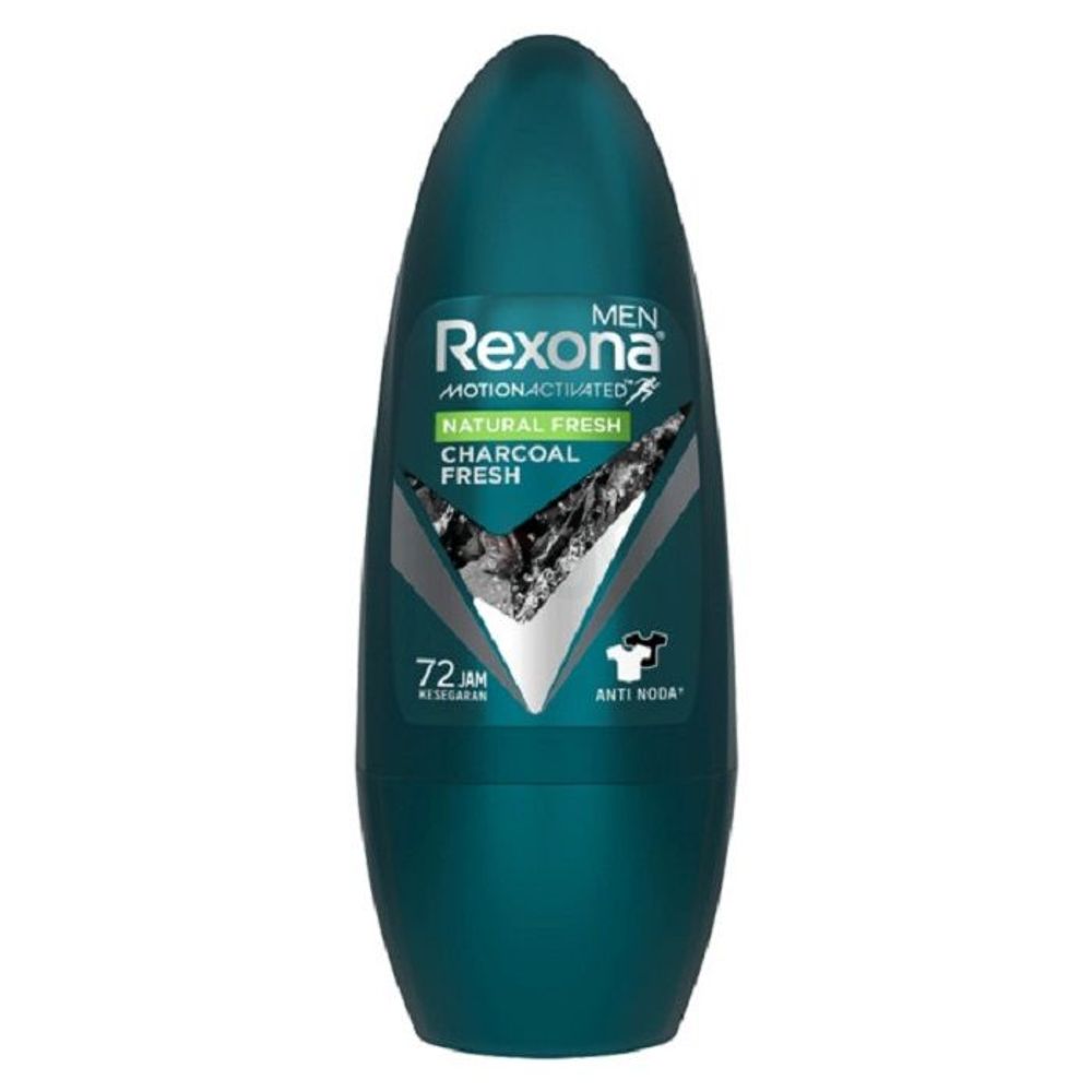 Rexona Men Motion Activated Natural Fresh with Charcoal Fresh 72hr 3X Stronger Protection Roll on  