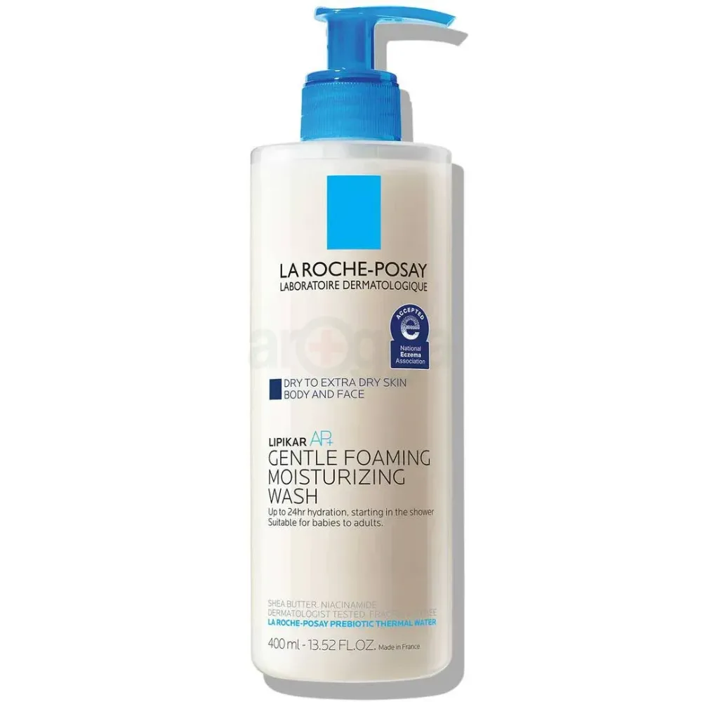 La Roche Posay Lipikar Gentle Foaming Moisturizing Face and Body Wash for Dry to Extra Dry Skin  