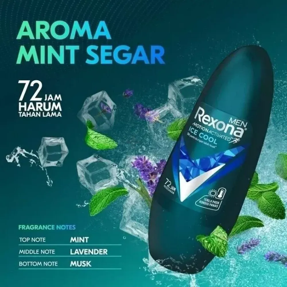 Rexona Men Motion Activated Ice Cool 72hr 3X Stronger Protection Roll on  