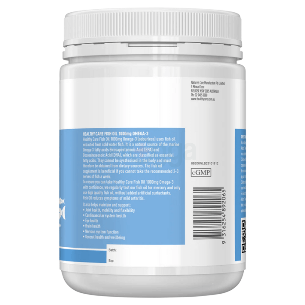 Healthy Care Fish Oil 1000mg Omega-3 - 400 capsules  