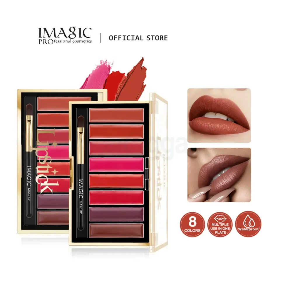 IMAGIC 8 Color Matte Lip Palette with Lip Brush Free  