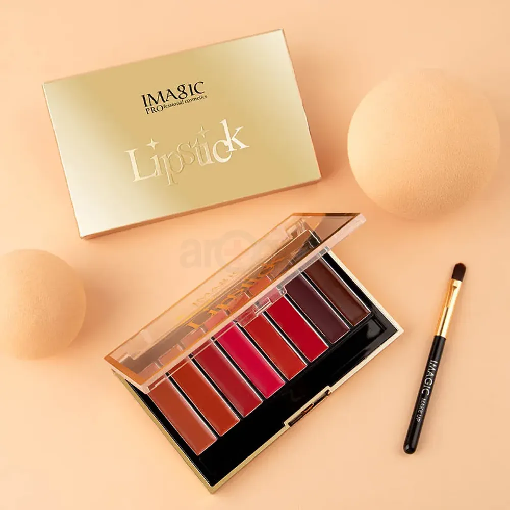 IMAGIC 8 Color Matte Lip Palette with Lip Brush Free  