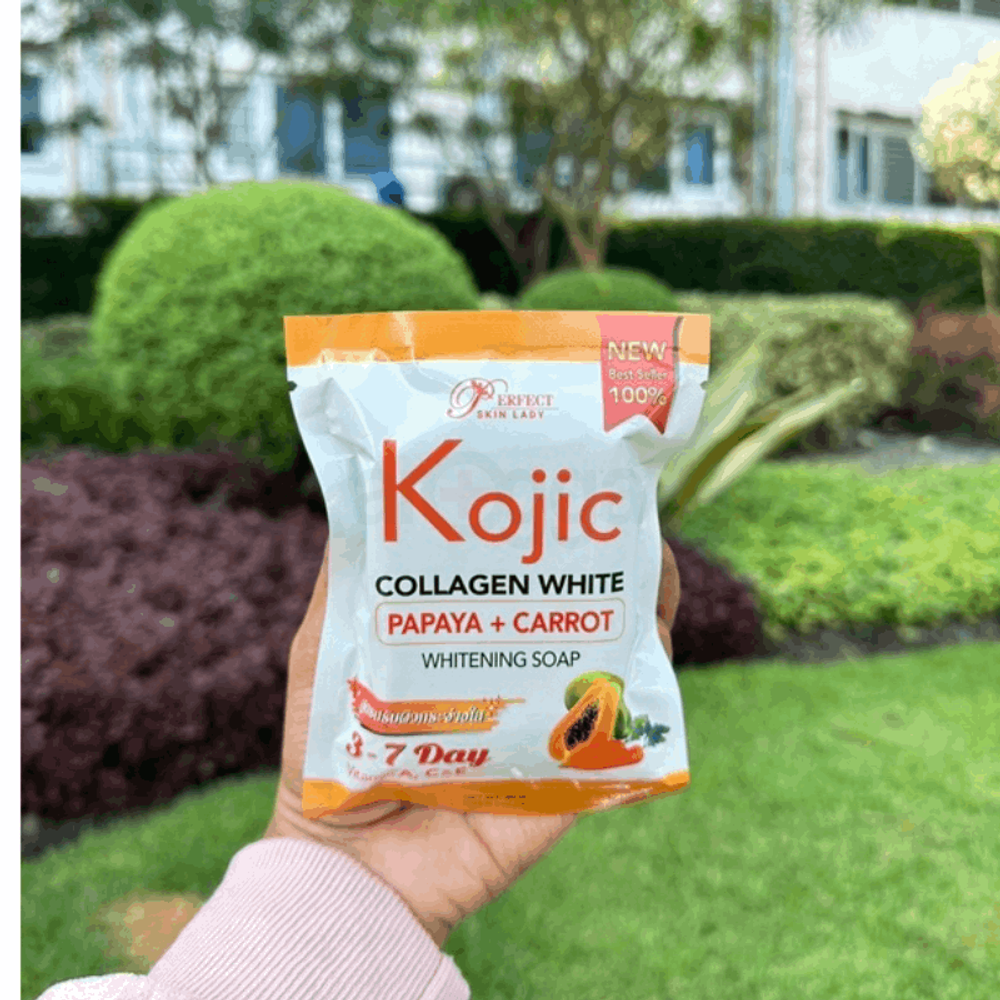 Perfect Skin Lady Kojic Collagen White Papaya +Carrot Whitening Soap -80gm  