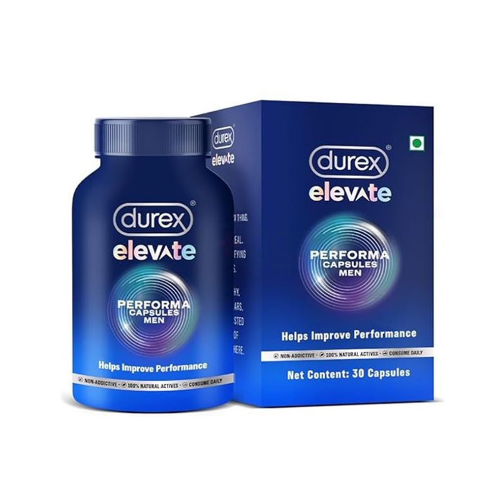 Durex Elevate Performa Capsules for Men Helps Improve Performance - 30 Capsules  