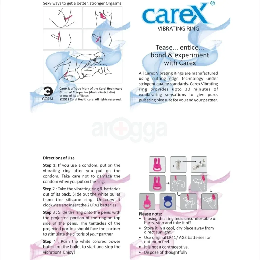 Carex Vibrating Rings Basic Instinct Women Clitoris Stimulation For Men Reusable  