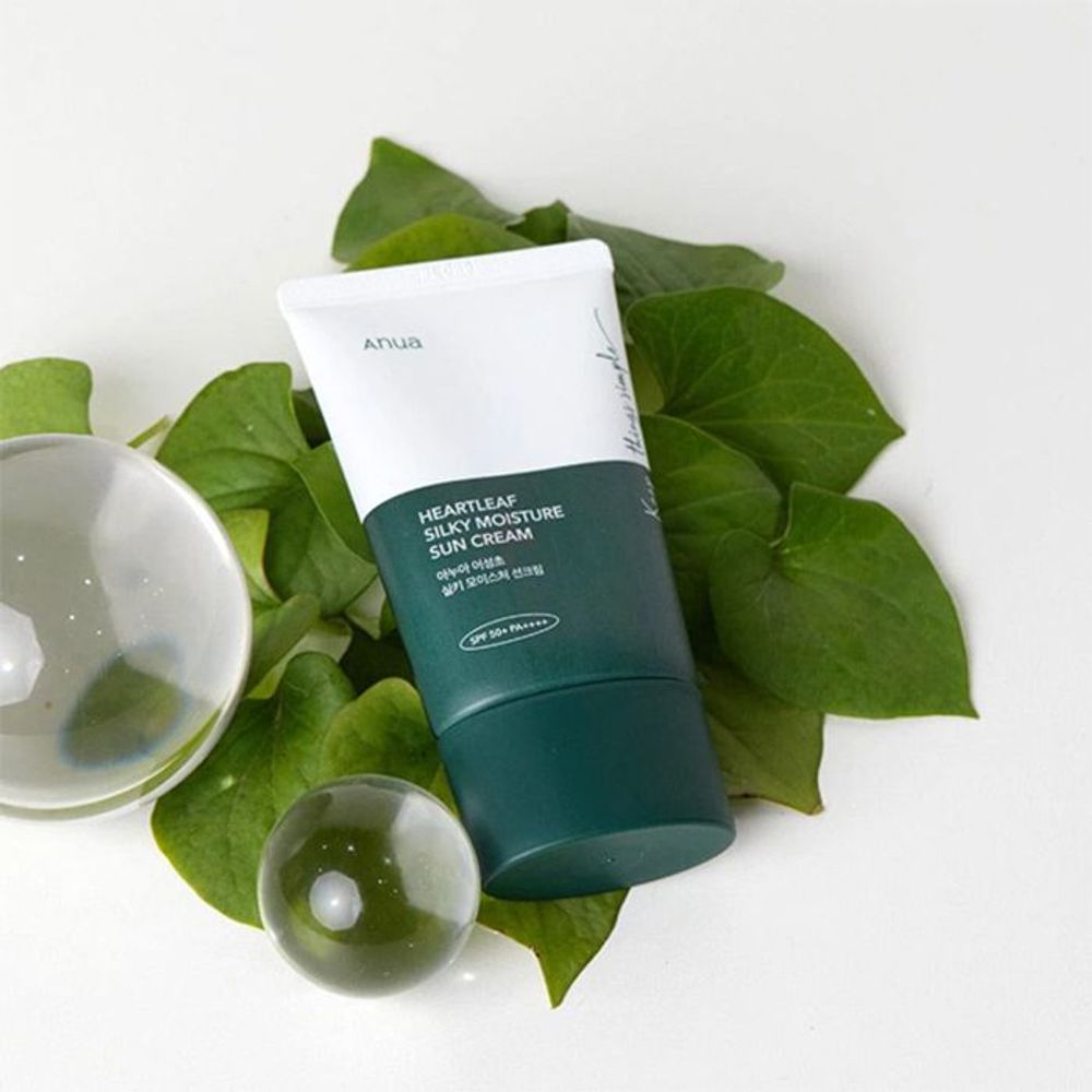 Anua Heartleaf Silky Moisture Sun Cream with SPF 50+ PA++++  