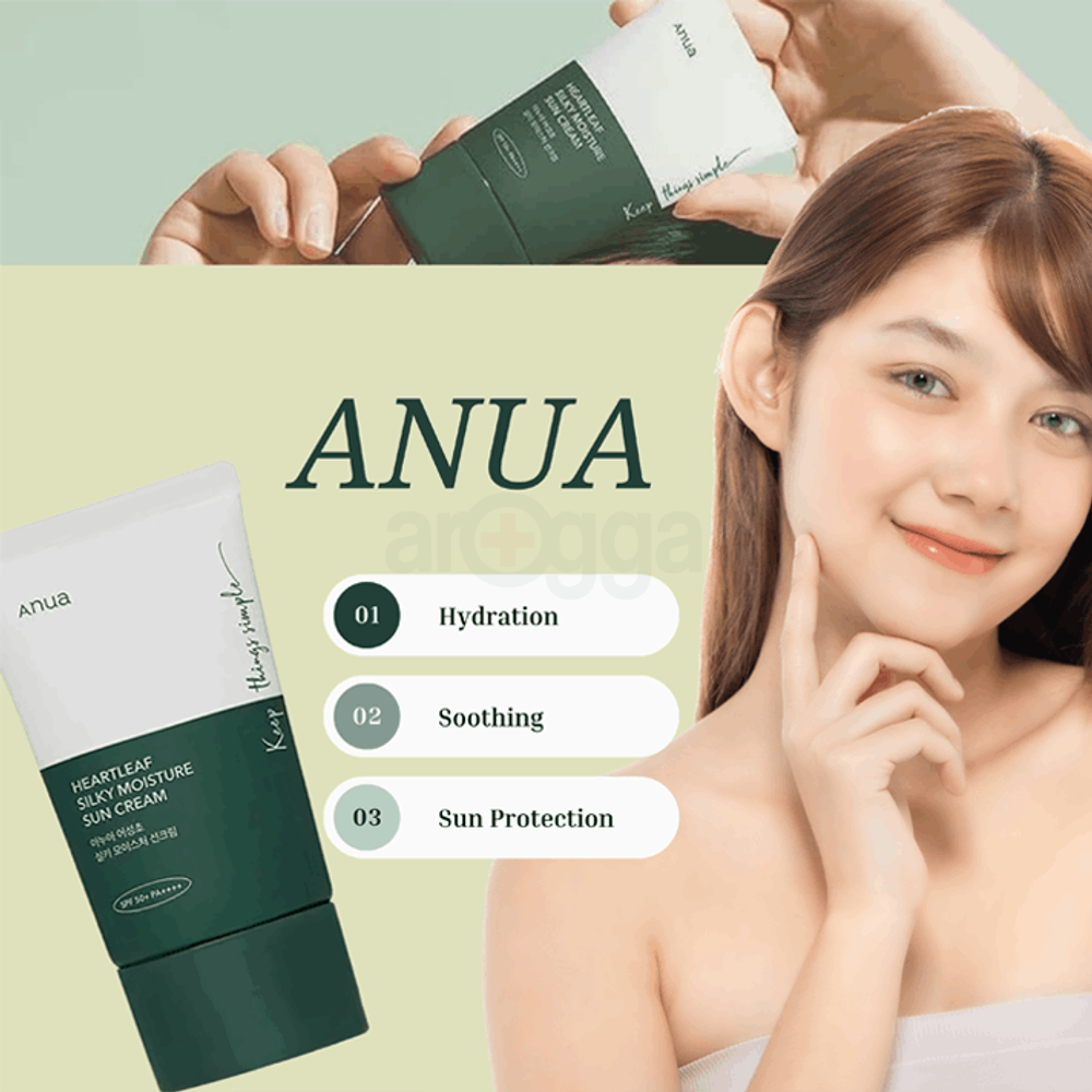 Anua Heartleaf Silky Moisture Sun Cream with SPF 50+ PA++++  