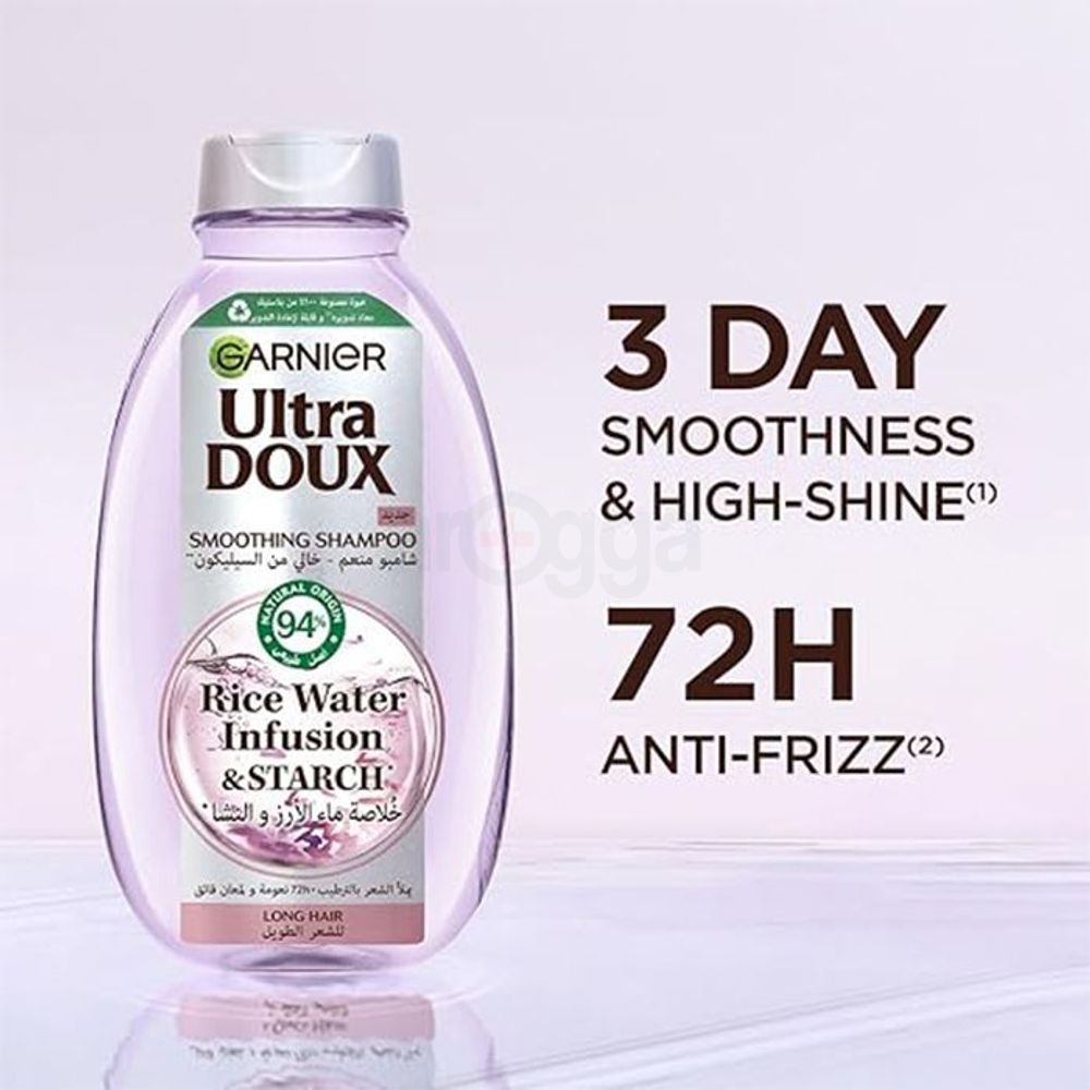 Garnier Ultra Doux Rice Water Infusion and Starch Smoothing Shampoo for Long Hair  