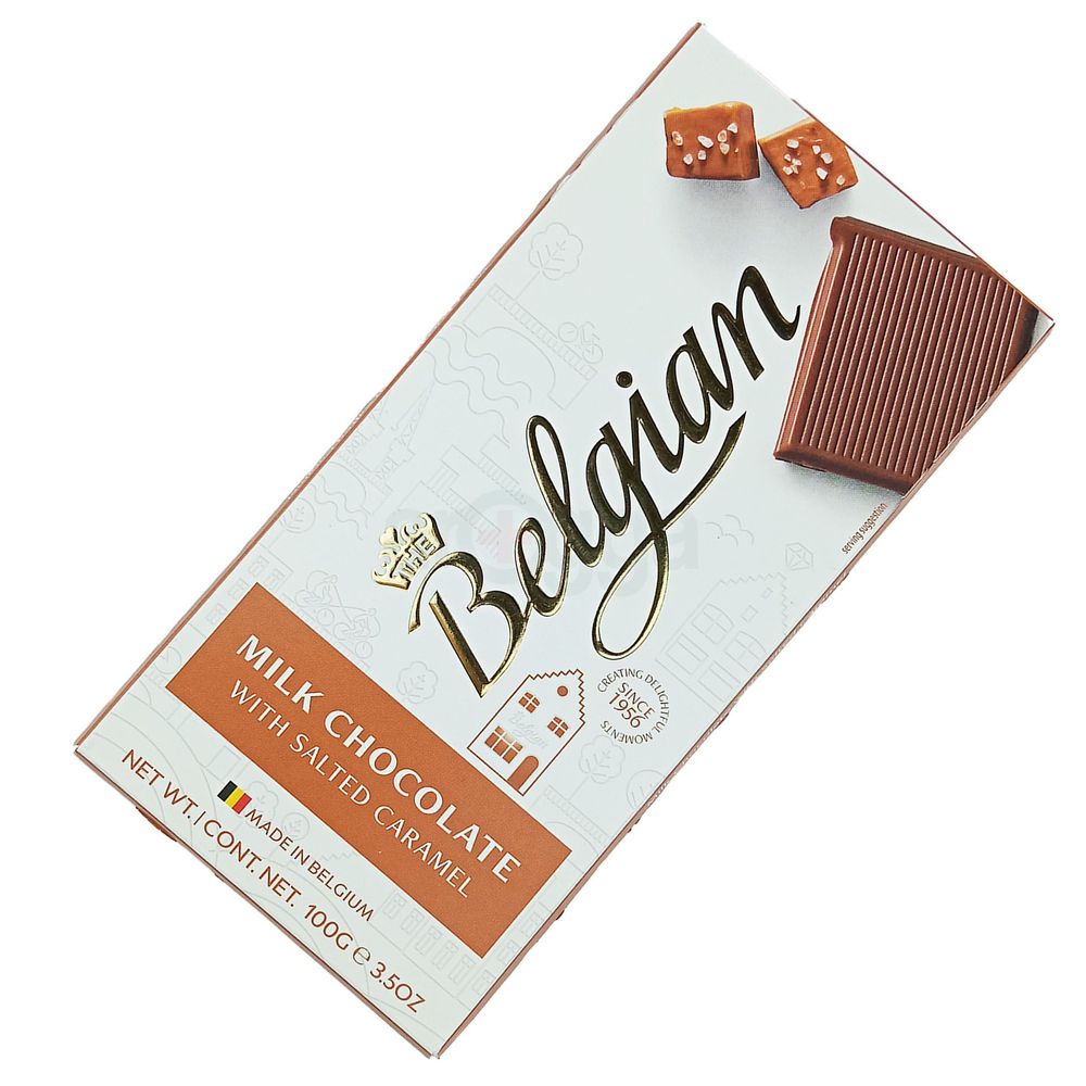 The Belgian Milk Chocolate With Salted Caramel 100g  