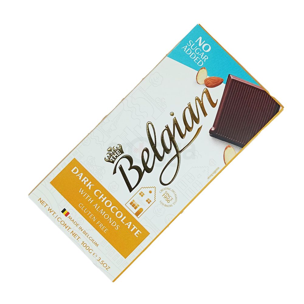 The Belgian Dark Chocolate With Almonds Gluten Free 100g  