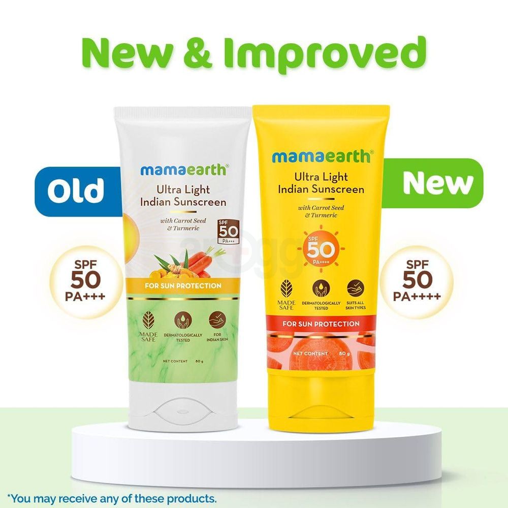 Mamaearth Ultra Light Indian Sunscreen SPF50 PA++++ 80g  