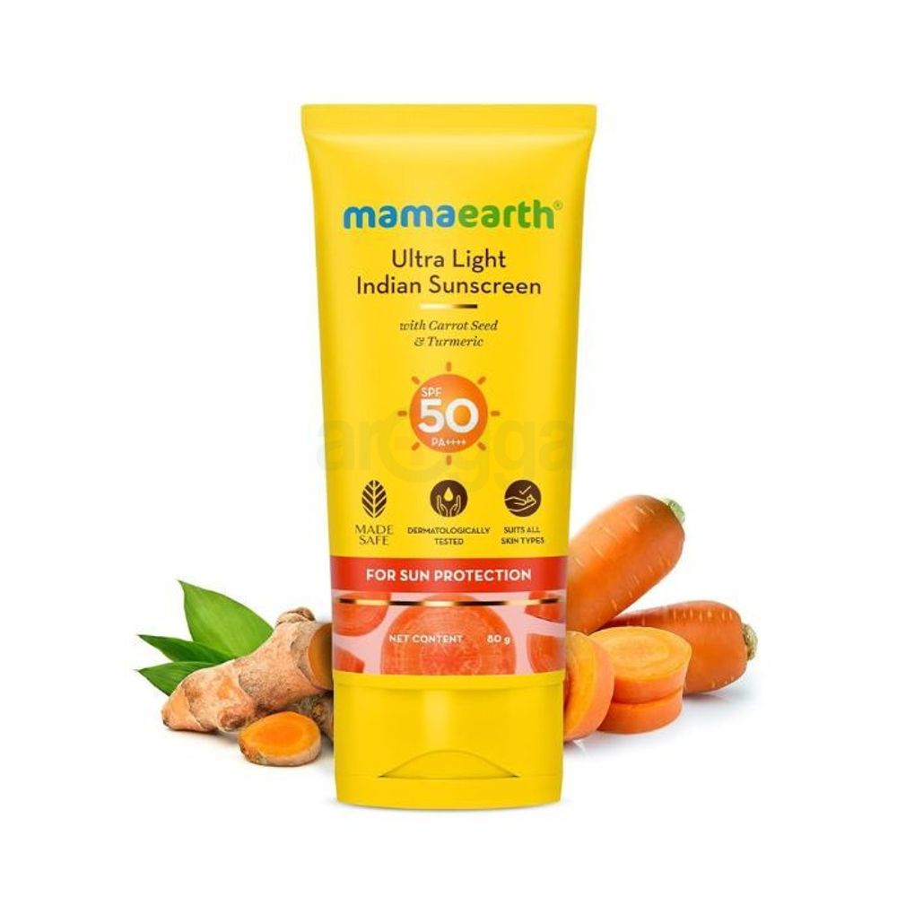 Mamaearth Ultra Light Indian Sunscreen SPF50 PA++++ 80g  