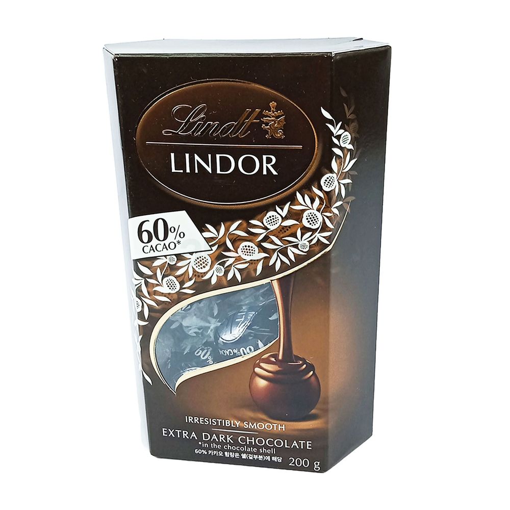Lindit Lindor 60% Cocoa Irresistibly Smooth Extra Dark Chocolate  
