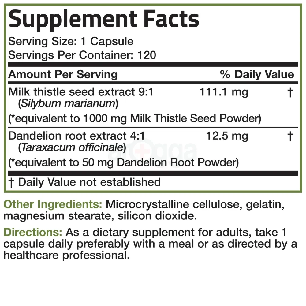 Bronson Milk Thistle Liver Health Support, Antioxidant Support, Detox, 120 Caps  