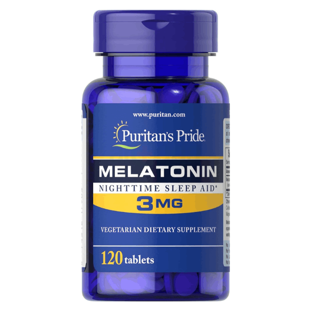 Puritan's Pride Melatonin Night Time Sleep Aid 3mg, 120 Tablets  