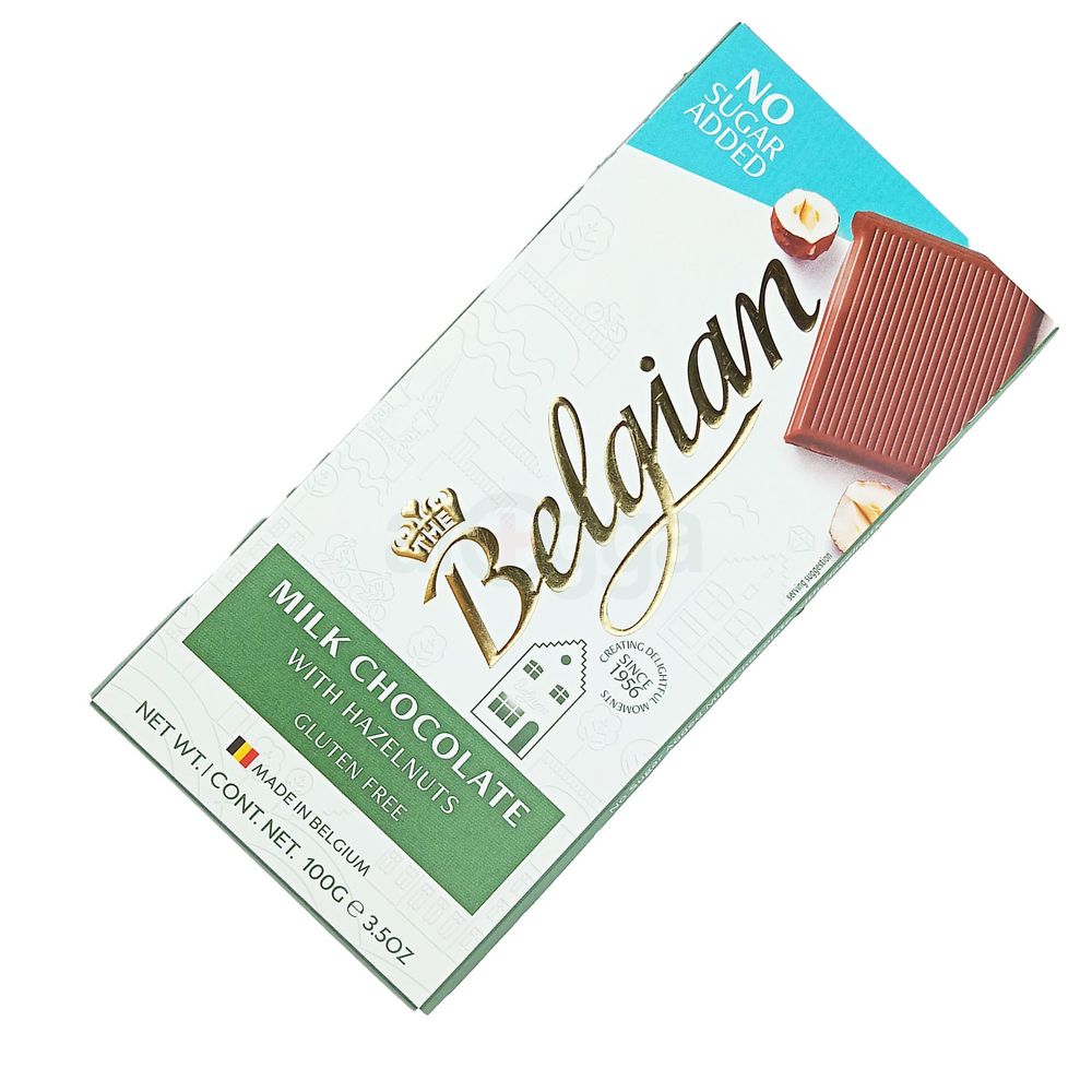 The Belgian Milk Chocolate With Hazelnuts Gluten Free 100g  