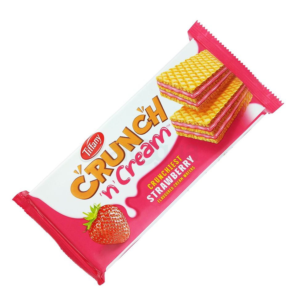 Tiffany Crunch N Cream Crunchiest Strawberry Flavoured Cream Wafers  