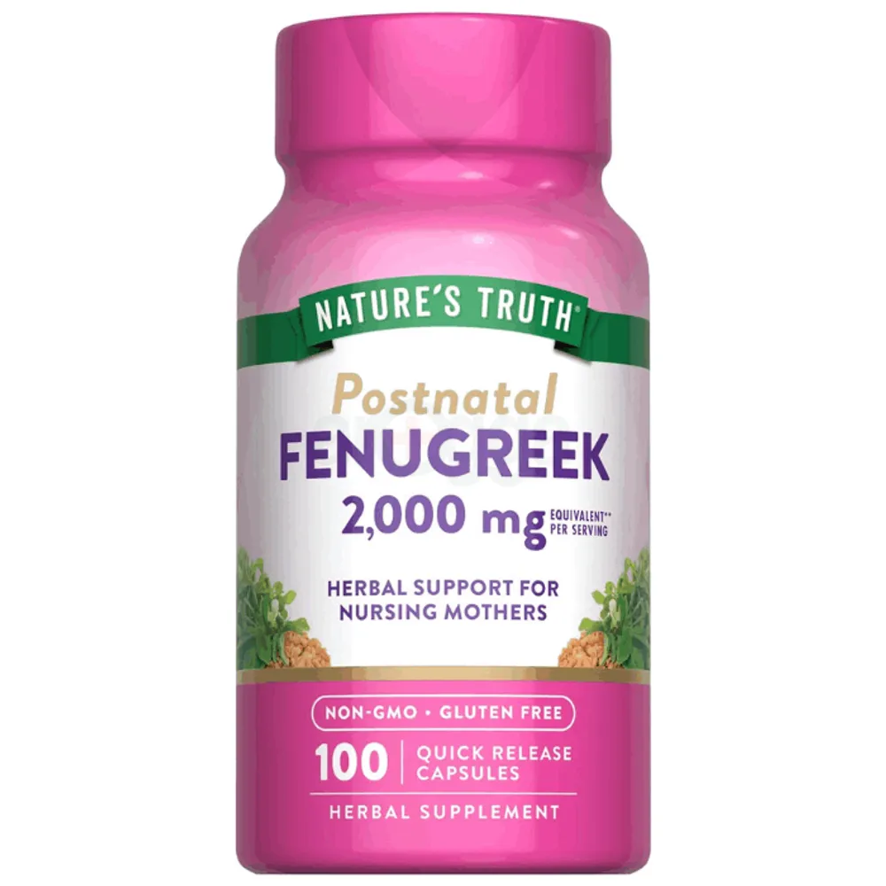 Nature's Truth Fenugreek Seed Capsules | 2000mg | 100 Count | For Men and Women   