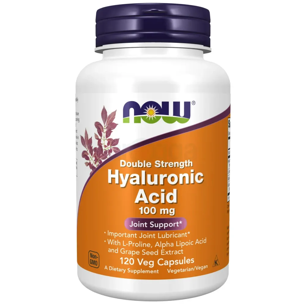 NOW Foods, Hyaluronic Acid, Double Strength, 100 mg, 120 Veg Capsules  