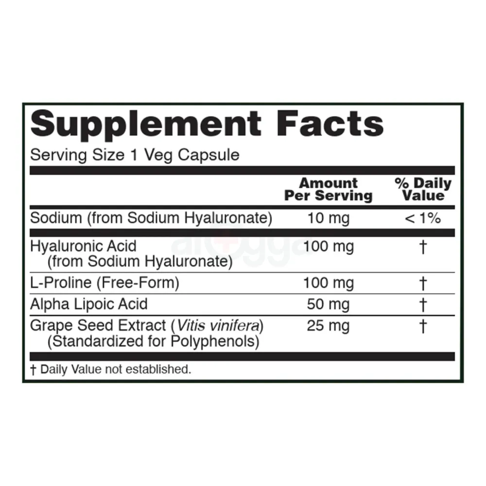 NOW Foods, Hyaluronic Acid, Double Strength, 100 mg, 120 Veg Capsules  