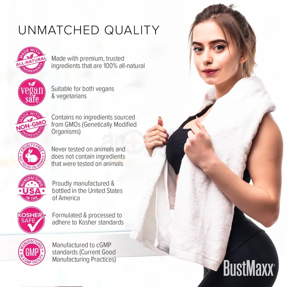 BUSTMAXX Clinical Strength Breast Augmentation Supplement, 60 Veggie Caps  