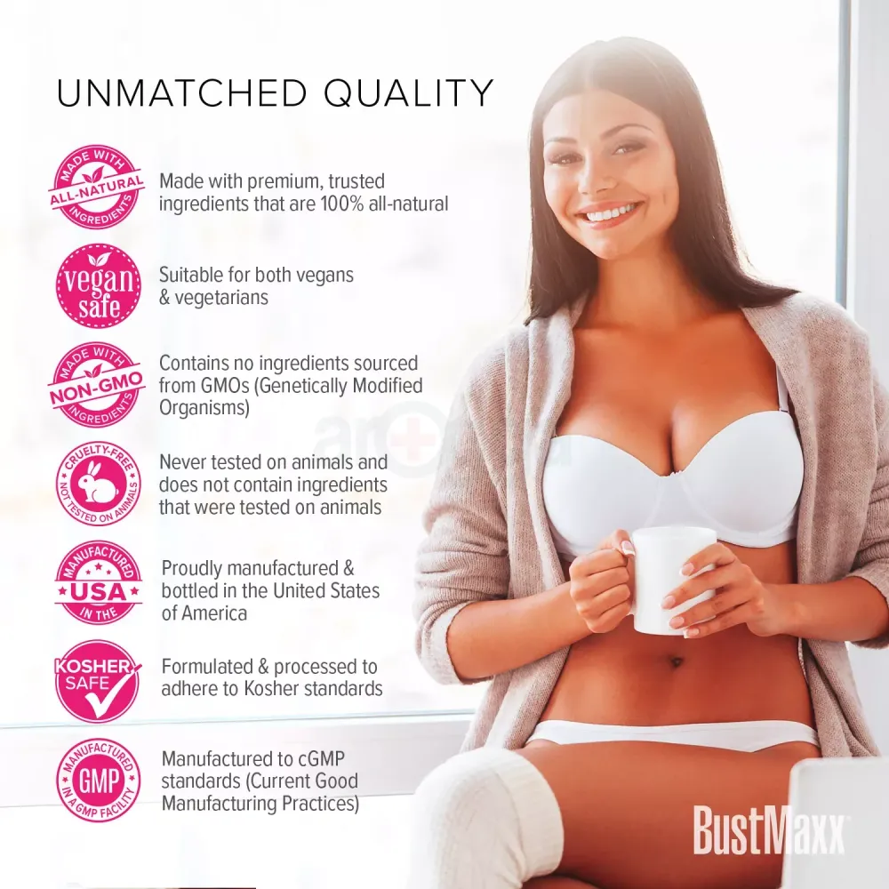 BUSTMAXX Clinical Strength Breast Augmentation Supplement, 60 Veggie Caps  