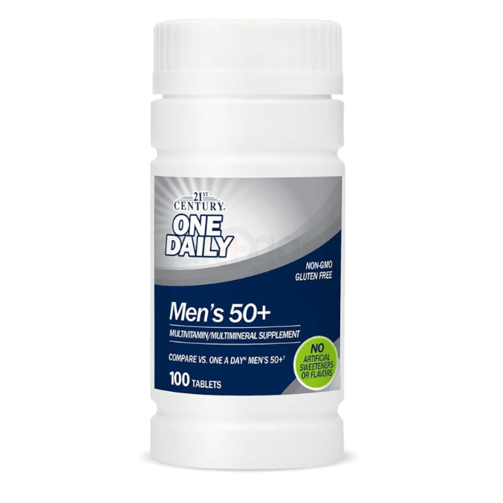 21st Century Men's 50+ One Daily Multivitamin Multimineral Supplement 100 Tablets  