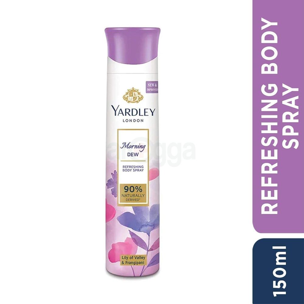 Yardley London Morning Dew Refreshing Body Spray with Lily of Valley and Frangipani   