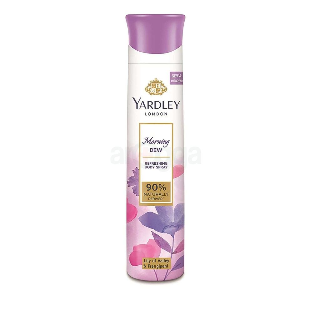 Yardley London Morning Dew Refreshing Body Spray with Lily of Valley and Frangipani   