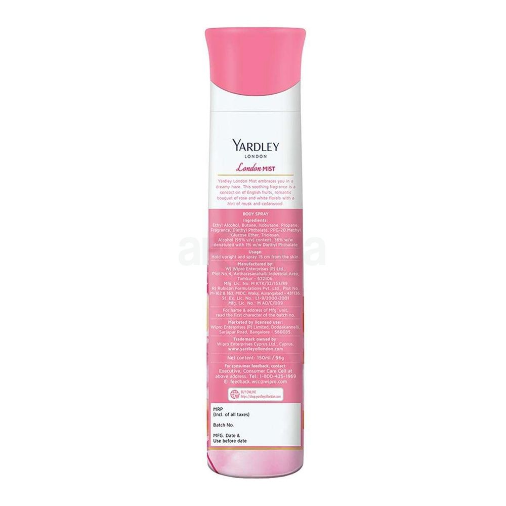 Yardley London Mist 90% Naturally Refreshing Body Spray with Orchid and Violet   