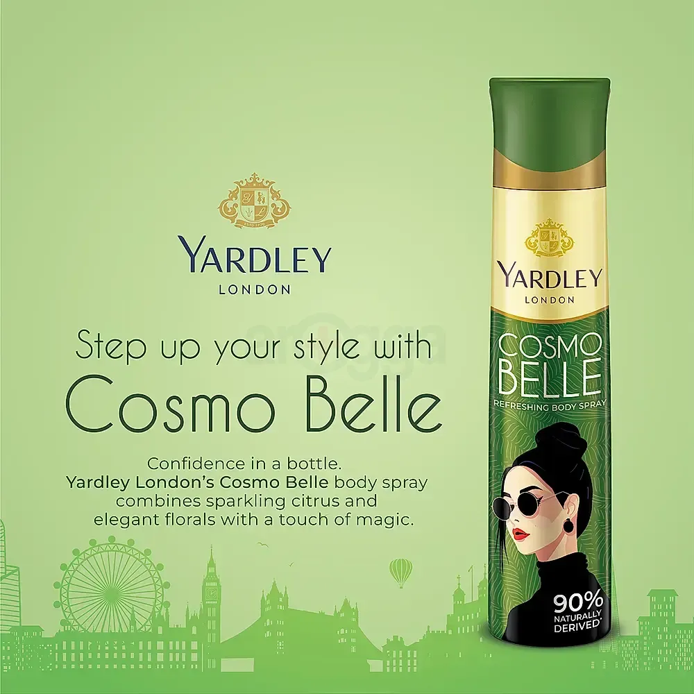 Yardley London Cosmo Belle 90% Naturally Refreshing Body Spray  