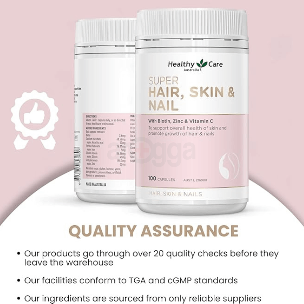 Healthy Care Super Hair, Skin and Nails 100 Capsules  