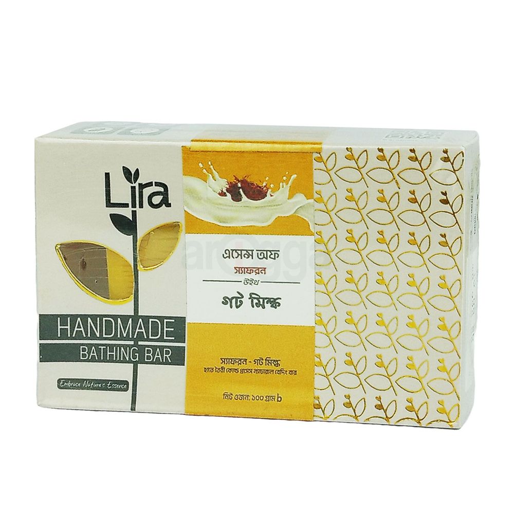 Lira Handmade Bathing Bar Essence Of Saffron With Goat Milk Soap 100gm  