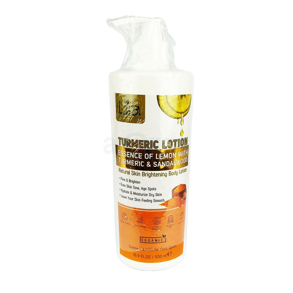 Lira Turmeric Lotion Essence Of Lemon With Turmeric & Sandalwood Natural Skin Brightening Body Lotion 500ml  
