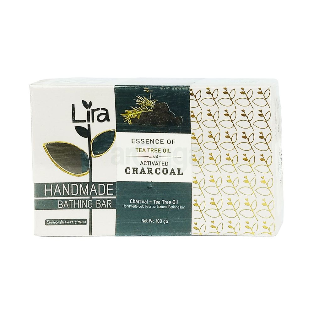 Lira Handmade Bathing Bar Essence Of Tea Tree Oil With Activated Charcoal Soap 100gm  