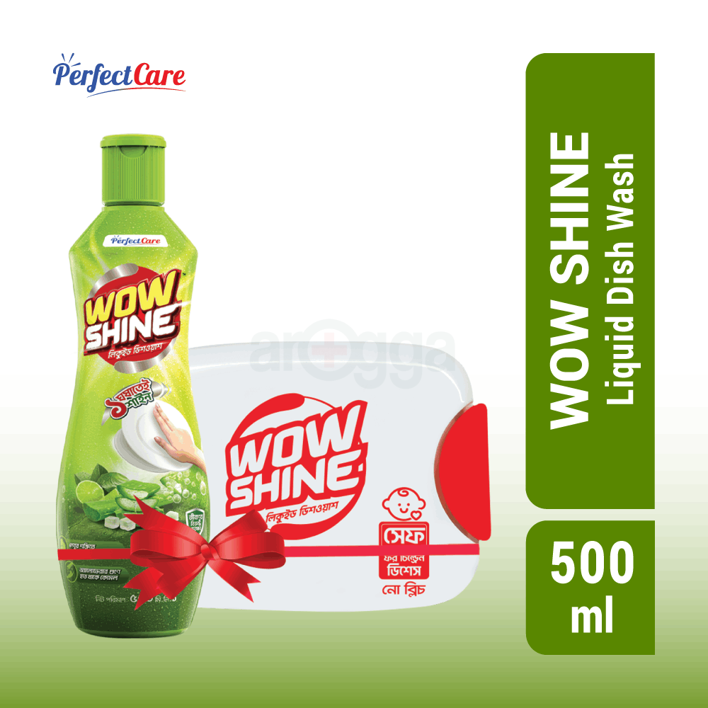 WOW Shine Liquid Dish Wash (Bottle) 500ml (Food Container Free)  
