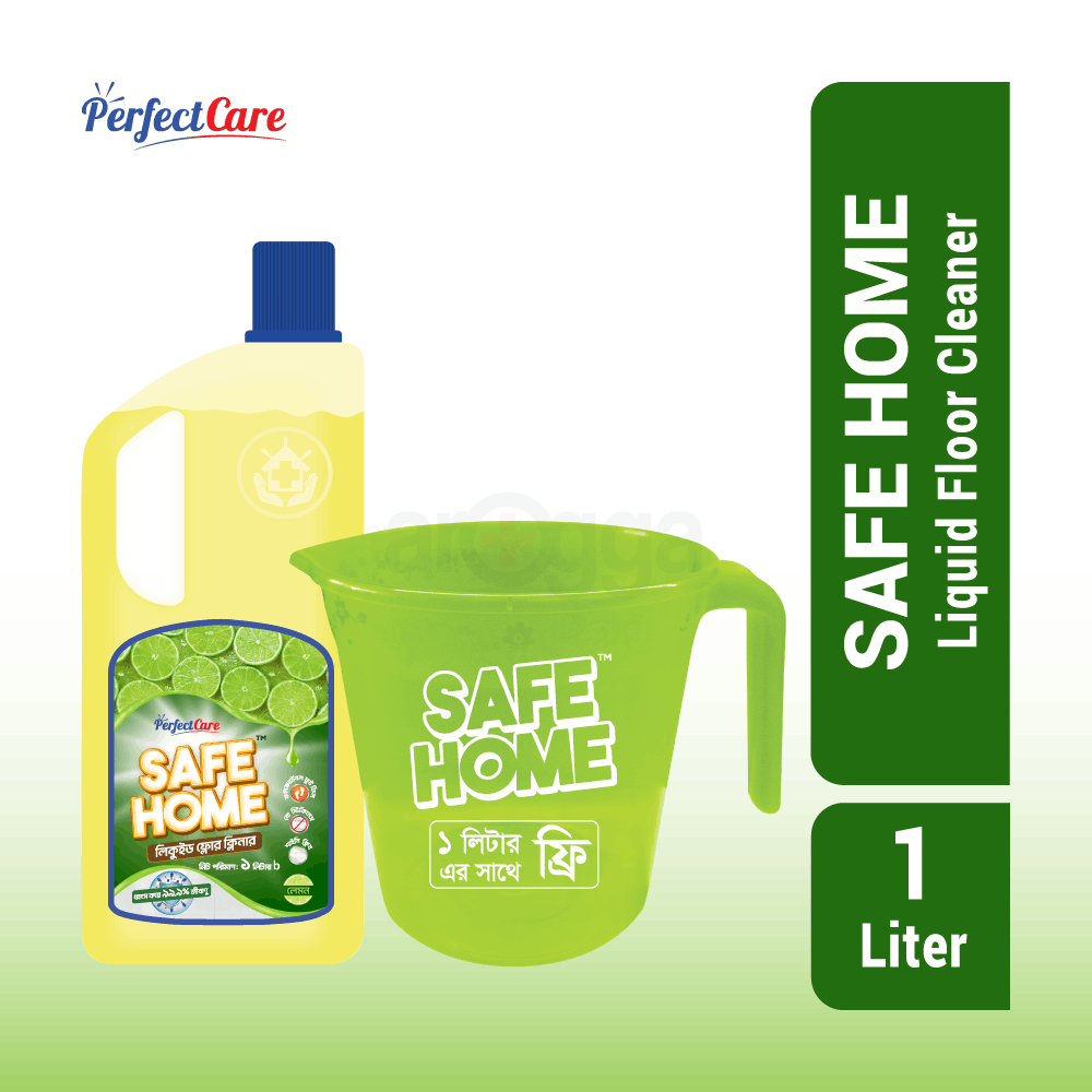 Safe Home Liquid Floor Cleaner - Lemon 1L (2L Plastic Mug Free)  
