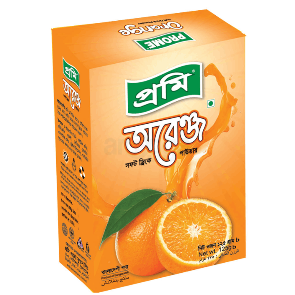 Prome Orange Soft Drink Powder 125gm (Paper Pack)  