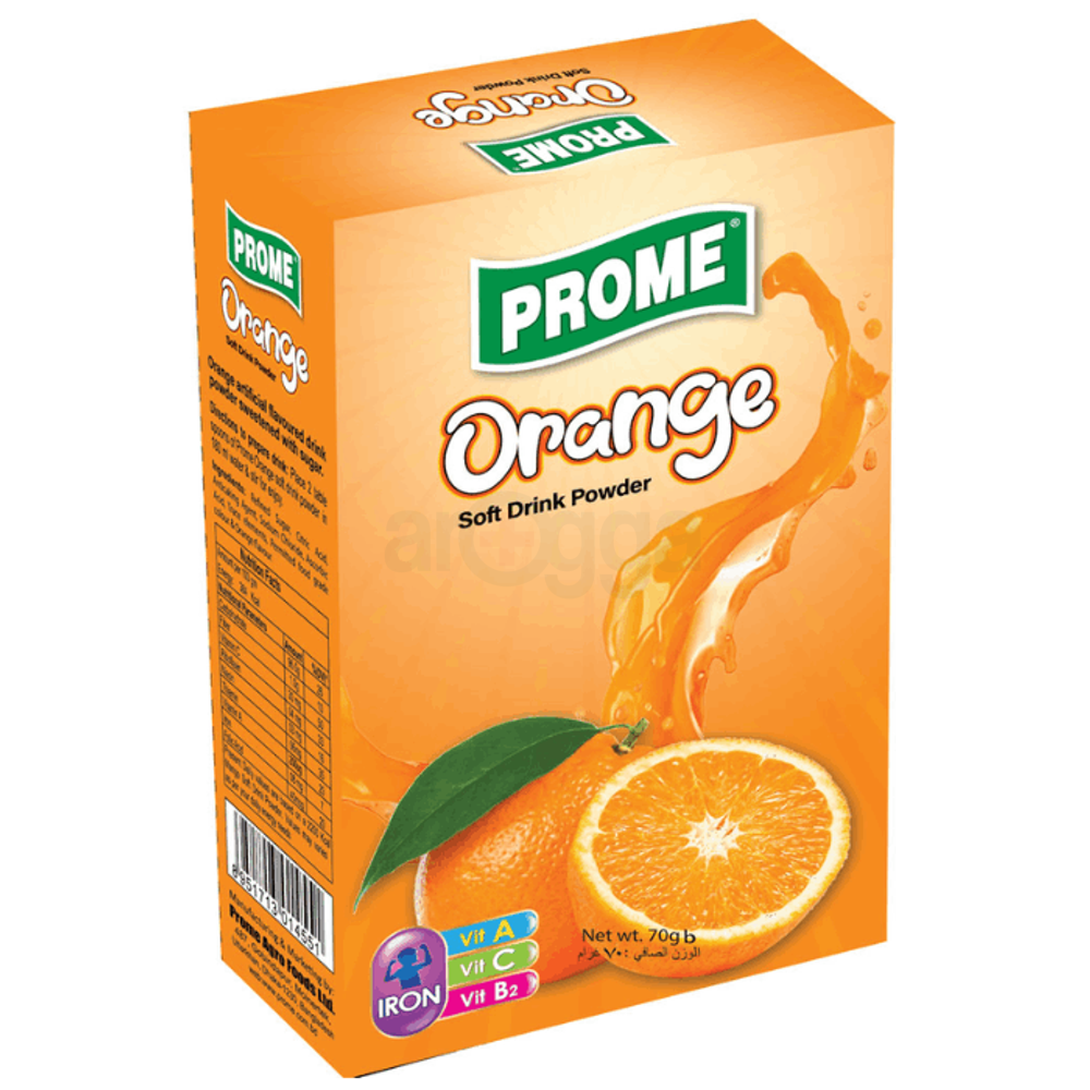 Prome Orange Soft Drink Powder 70gm (Paper Pack)  