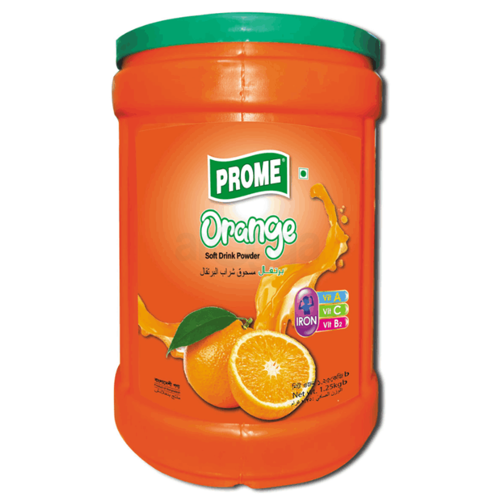 Prome Orange Soft Drink Powder 1.25kg(Plastic Can)  