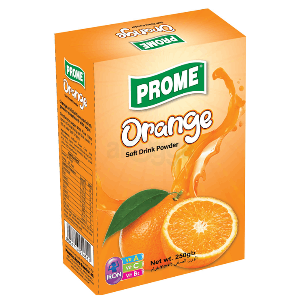 Prome Orange Soft Drink Powder 250gm(Paper Pack)  