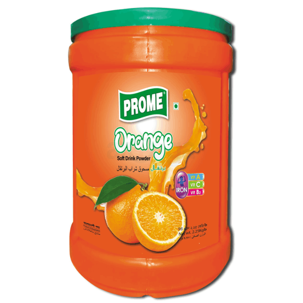 Prome Orange Soft Drink Powder 2.25kg(Plastic Can)  