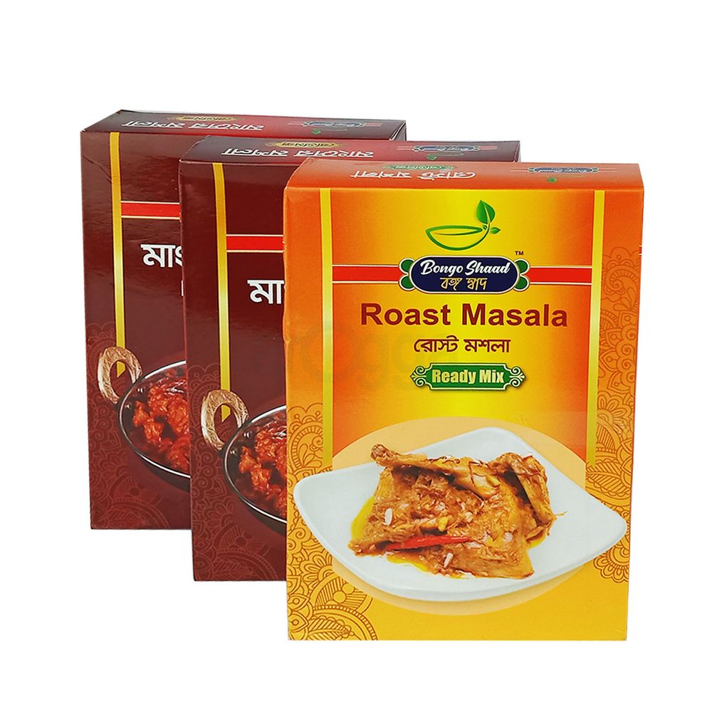 Bongo Shaad Meat Masala With Roast Masala Combo (Buy 2 Get 1 Free)  