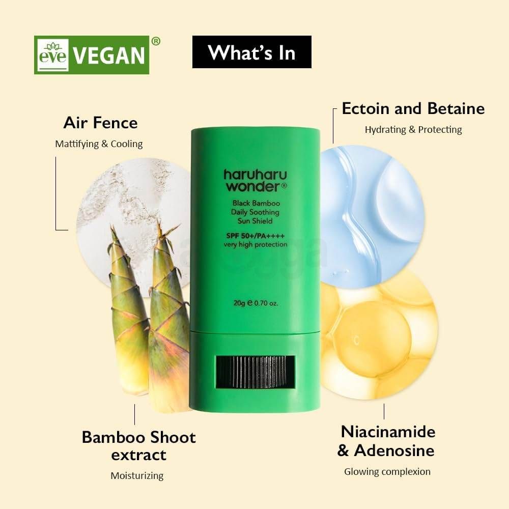 Haruharu Wonder Black Bamboo Daily Soothing Sun Shield with SPF 50+ PA++++ 20g  