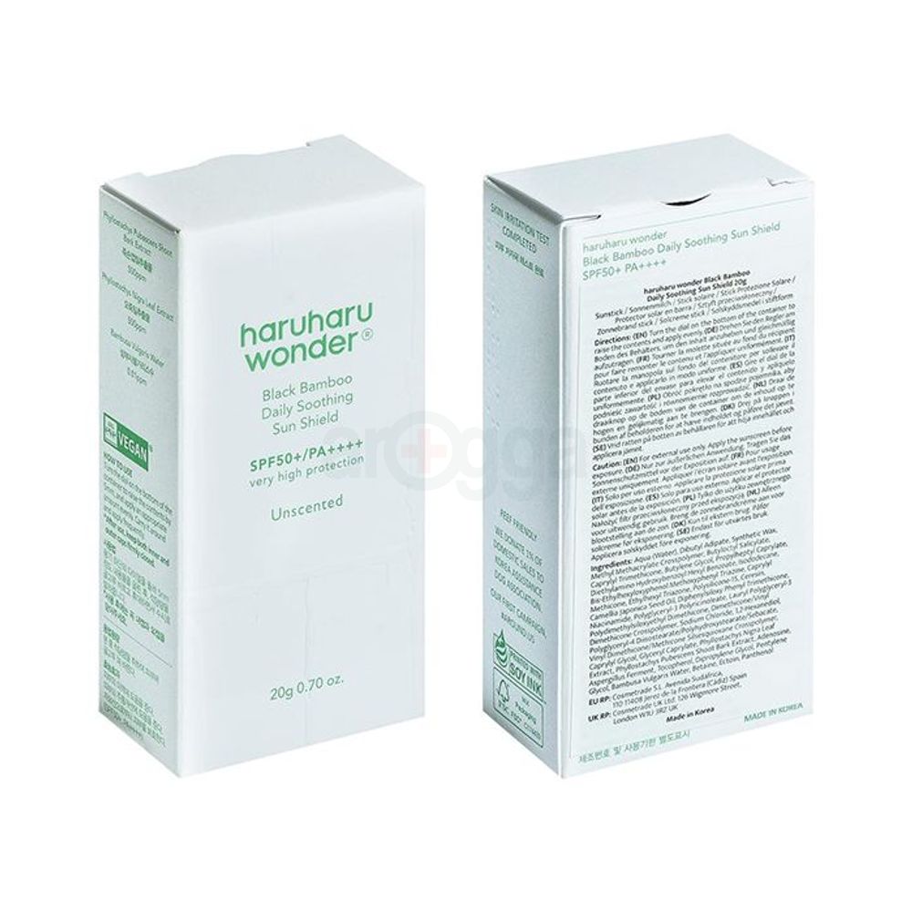 Haruharu Wonder Black Bamboo Daily Soothing Sun Shield with SPF 50+ PA++++ 20g  
