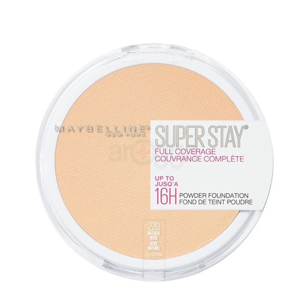 Maybelline New York Super Stay 16H Full Coverage Powder Foundation - 220 Natural Beige  