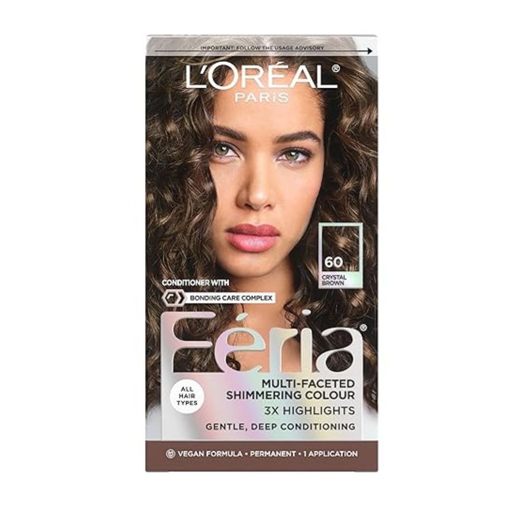 Loreal Paris Feria Multi-Faceted Shimmering Permanent Hair Color 60 Crystal Brown  